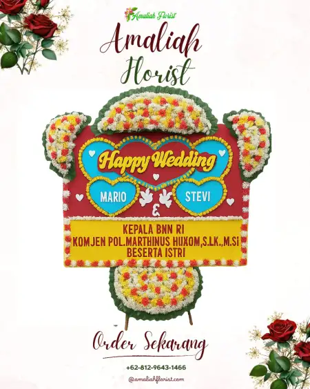 Papan Bunga Pernikahan Banteng